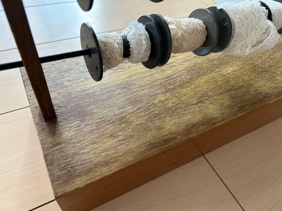 おぱぴん 【木製糸巻きラック】レース30個付き♪ウッドシェルフ