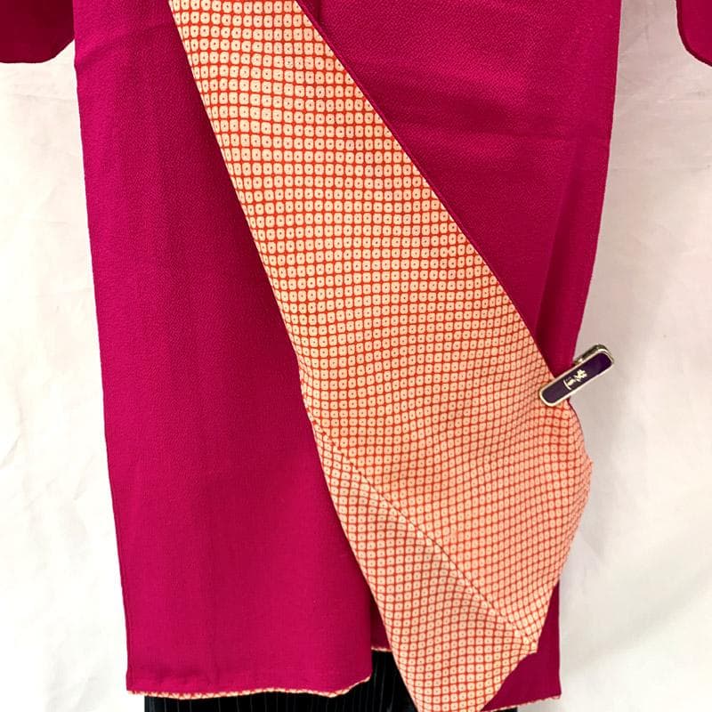 502aj35■アンティークジュニア着物 色無地 和洋MIX ■状態良好