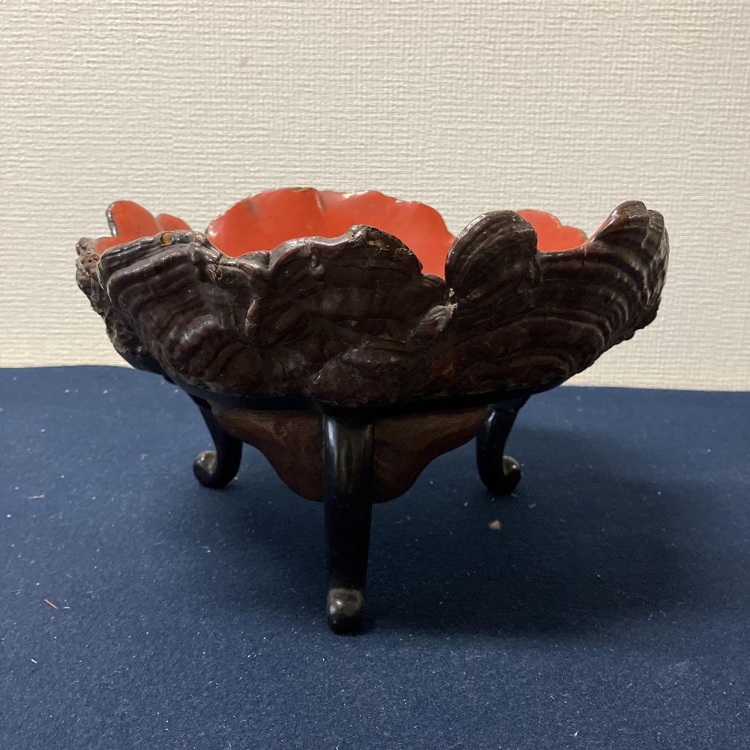 漆器　猿のこしかけの盛器