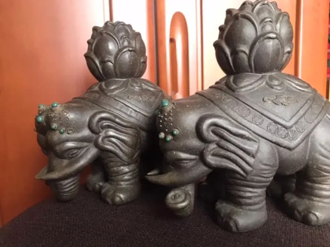 置物(幸福象さん婦夫)