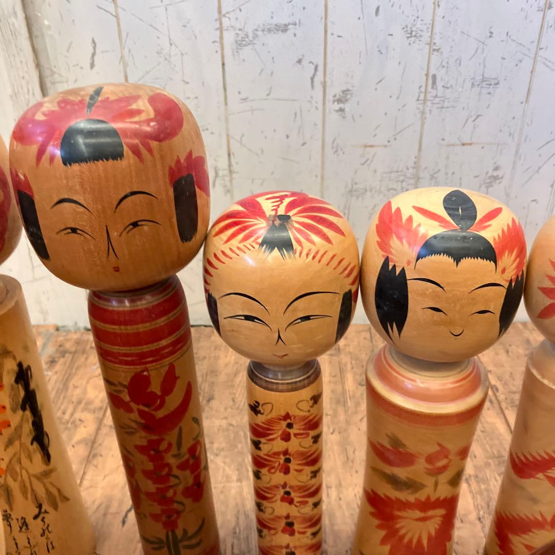 ③昭和レトロ 伝統工芸 郷土玩具 木製 創作 こけし 小芥子 13体 まとめ売り