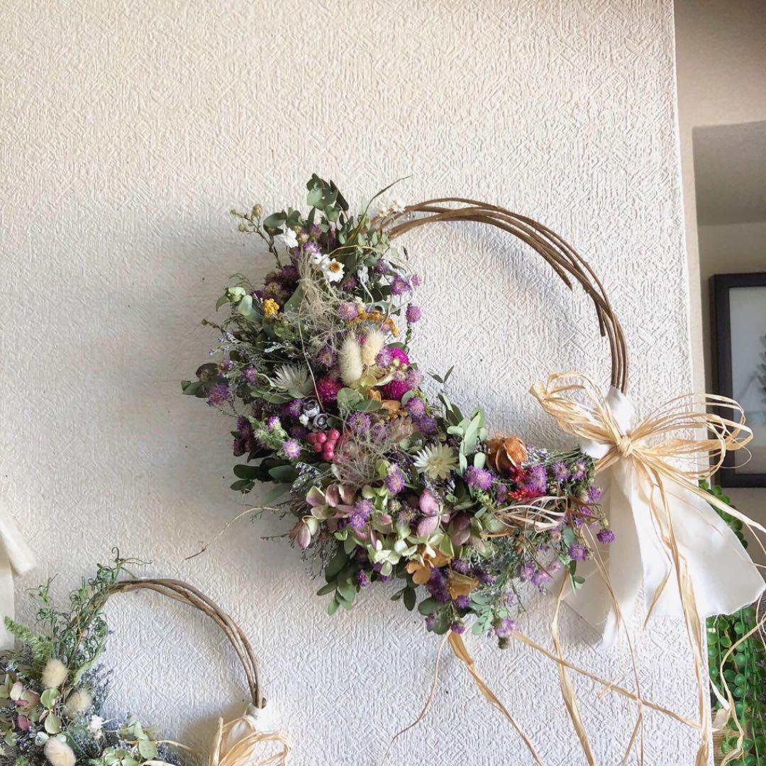 受注制作ユーカリと紫陽花と花々のリース