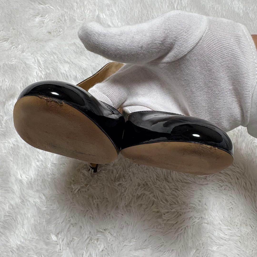 ✨極美品✨セルジオロッシ パンプス ハイヒール ブラック エナメル ラウンド