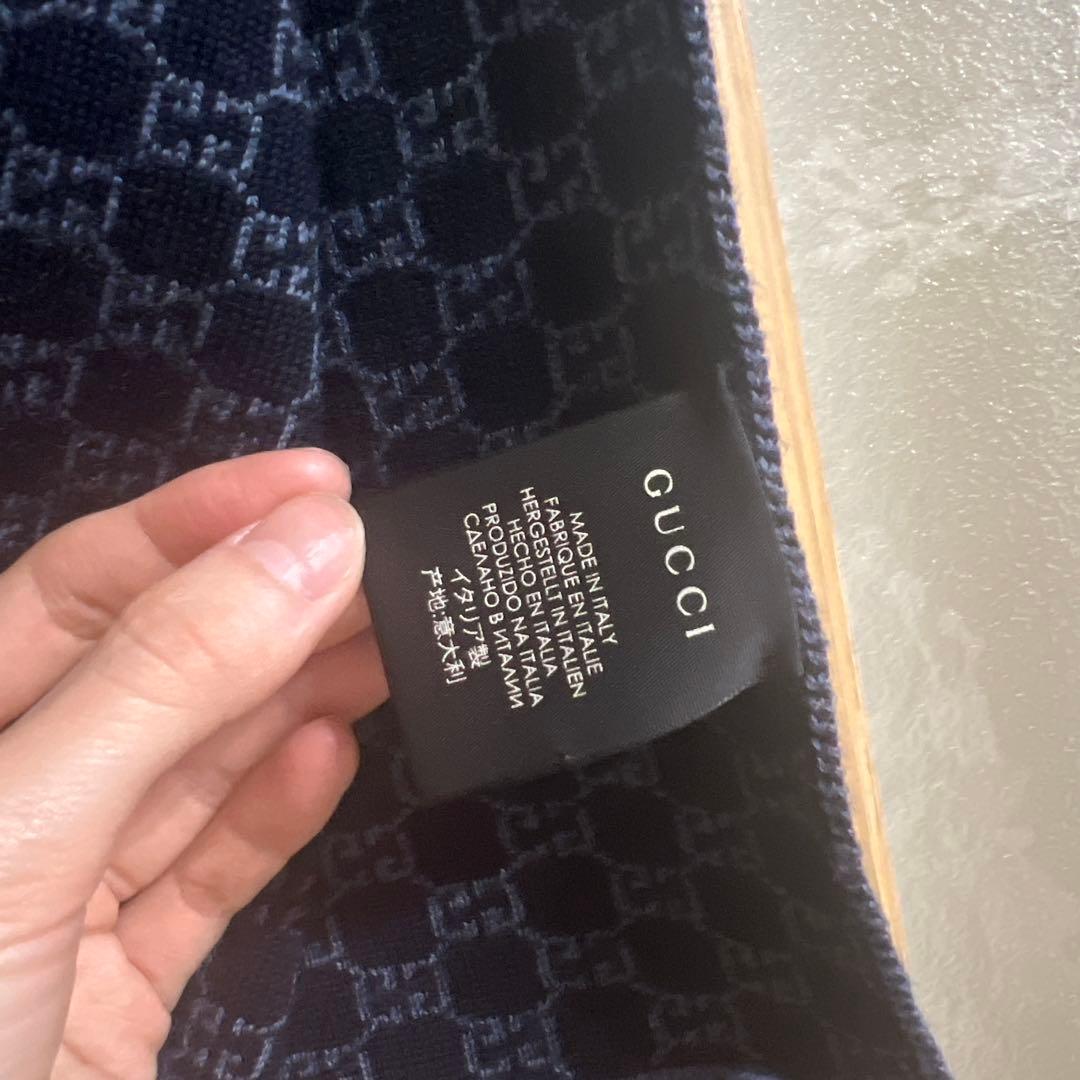 GUCCI マフラー GG柄 100%ウール
