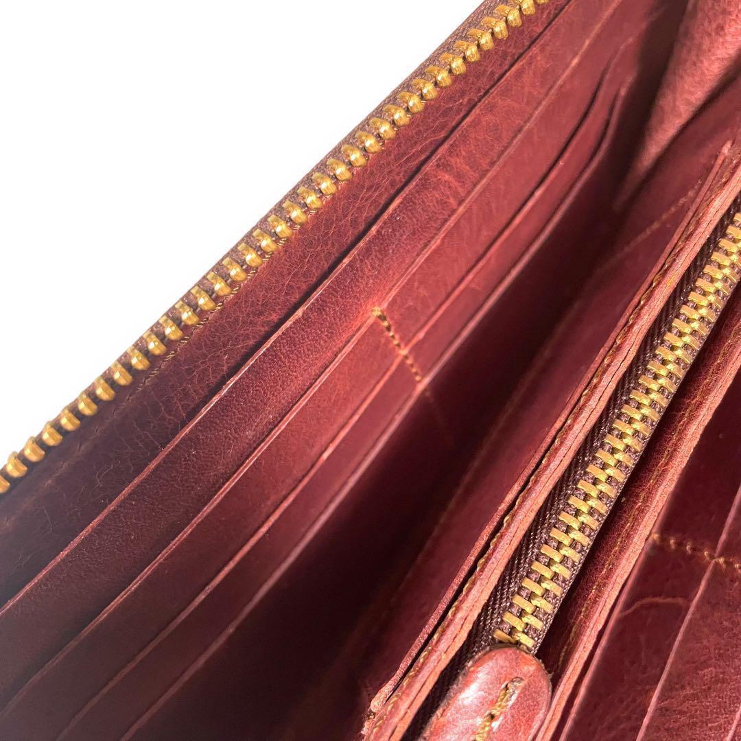 長財布 オイルレザー メンズ イタリアンレザー ダークブラウン ヌメ革 本革