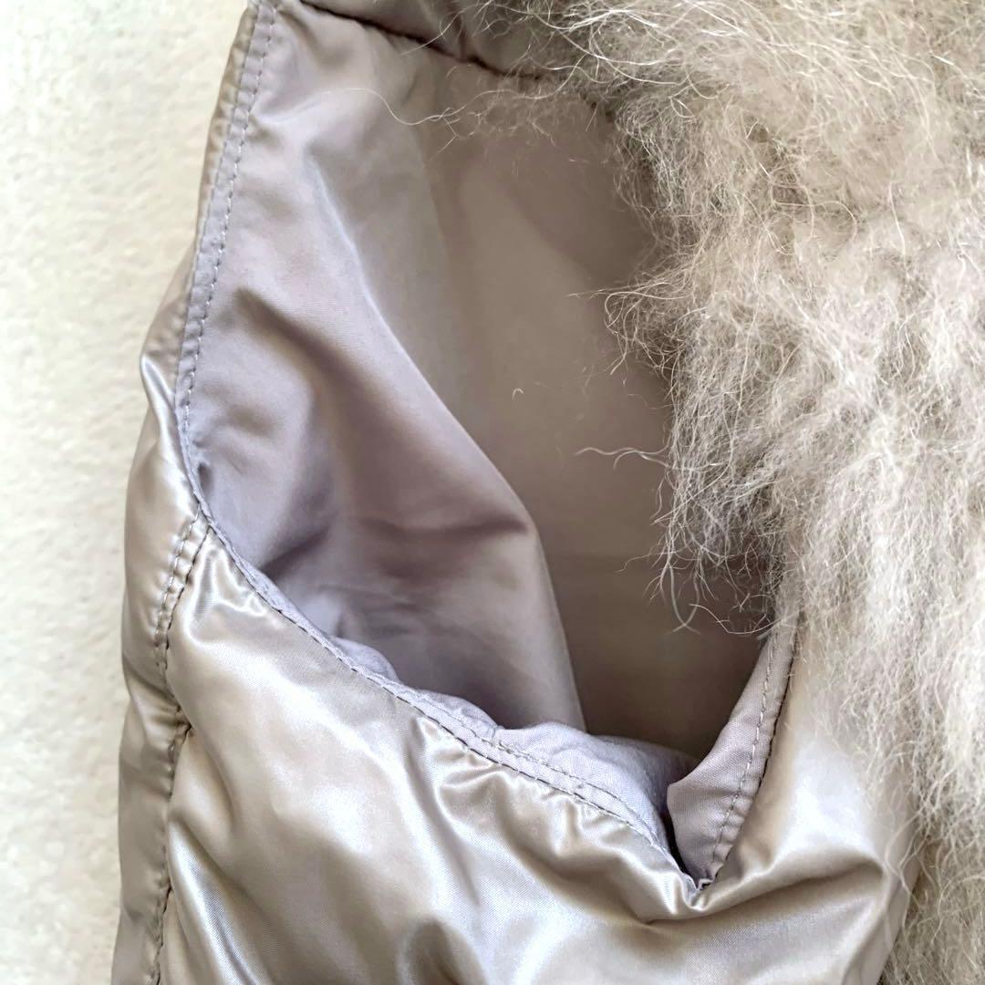 DAMA ダーマコレクション　カシミヤファーダウンベスト　Ｌ　グレージュ