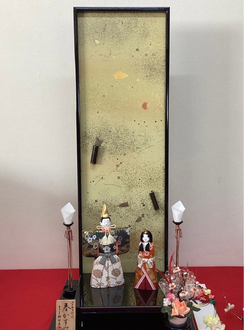 木目込人形飾り　立雛　春かすみ