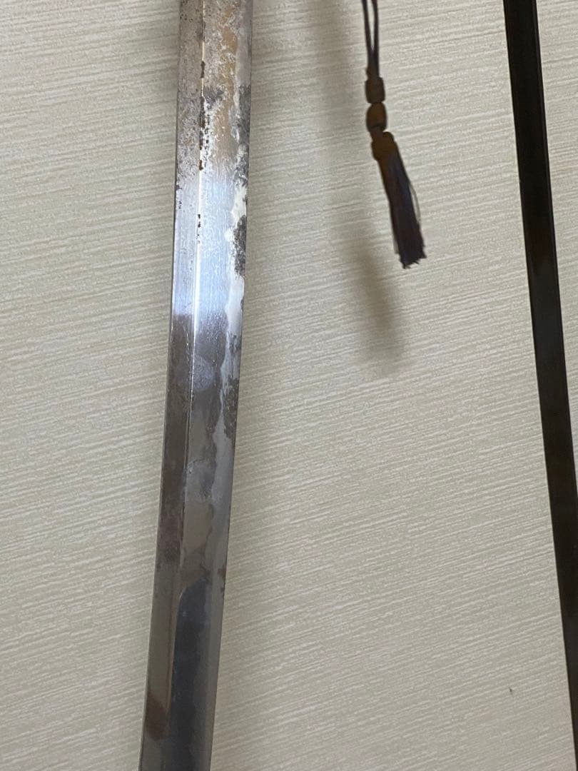 軍刀革鞘付き竹刀日本刀模造刀日本軍指揮官刀全長100cm