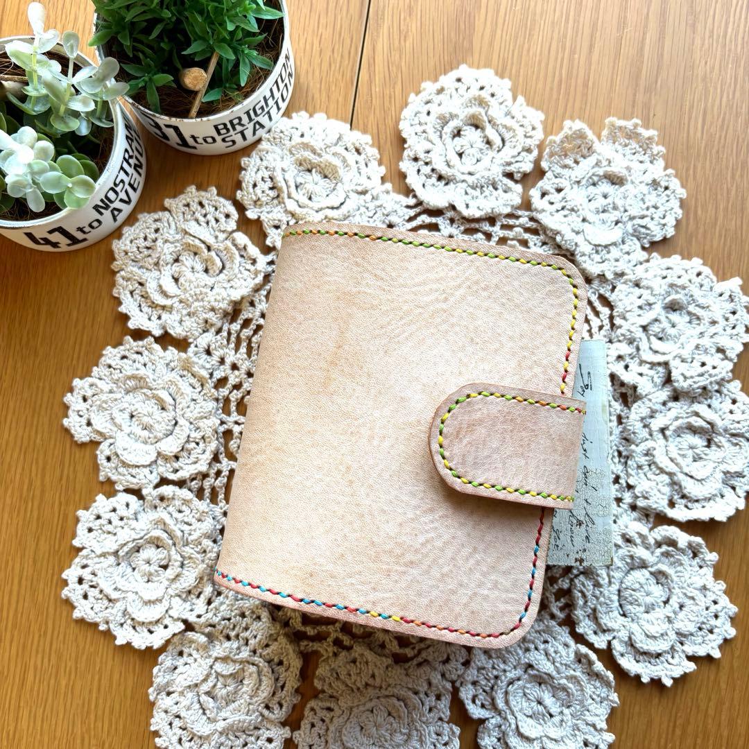 marinページ★ お財布一体型システム手帳　ミニ6 牛革　コンパクト財布