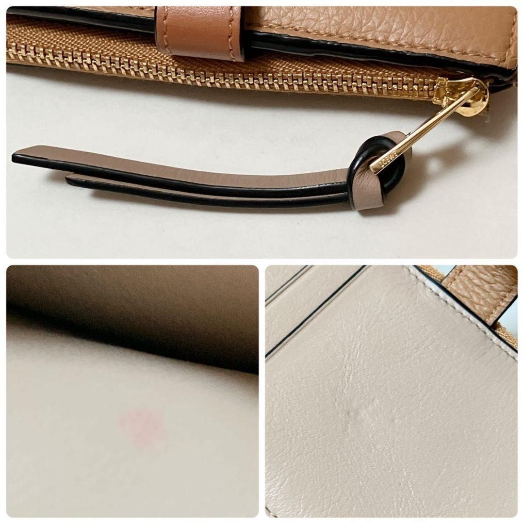 極美品 ロエベ LOEWE アナグラム 二つ折り 折り財布 レザー MB42