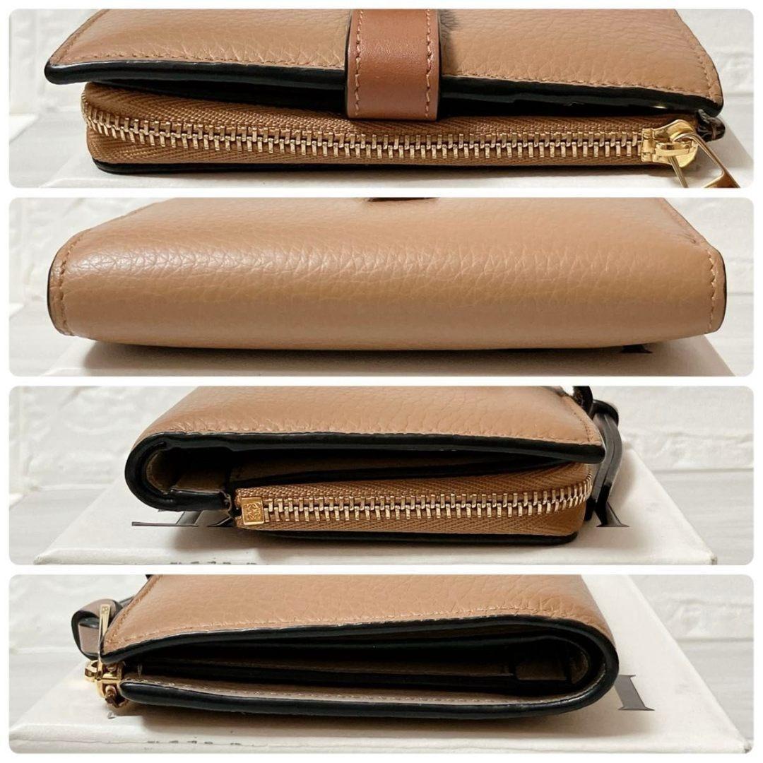極美品 ロエベ LOEWE アナグラム 二つ折り 折り財布 レザー MB42