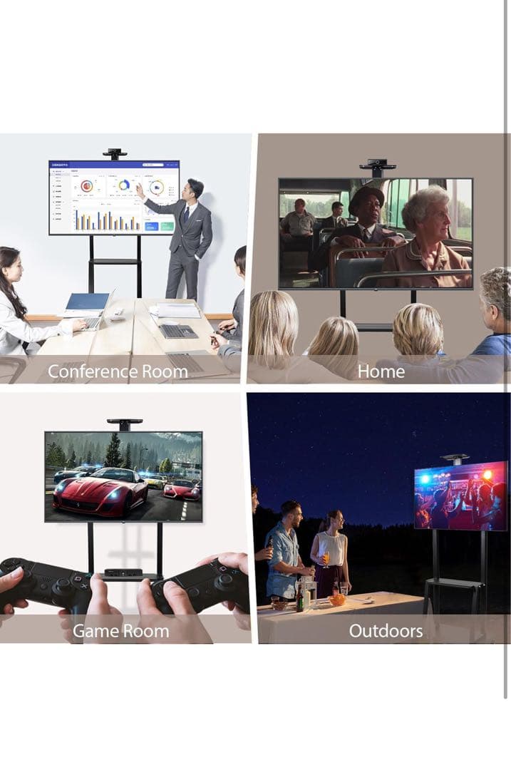 大型テレビスタンド ハイタイプ 壁寄せ　50-120インチテレビ