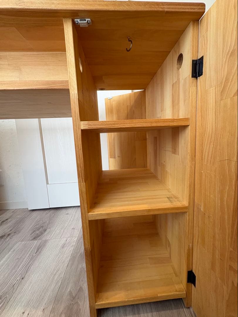 ネイルサロン開業　オーダーネイルデスク/作業台北欧ナチュラル無垢パイン材