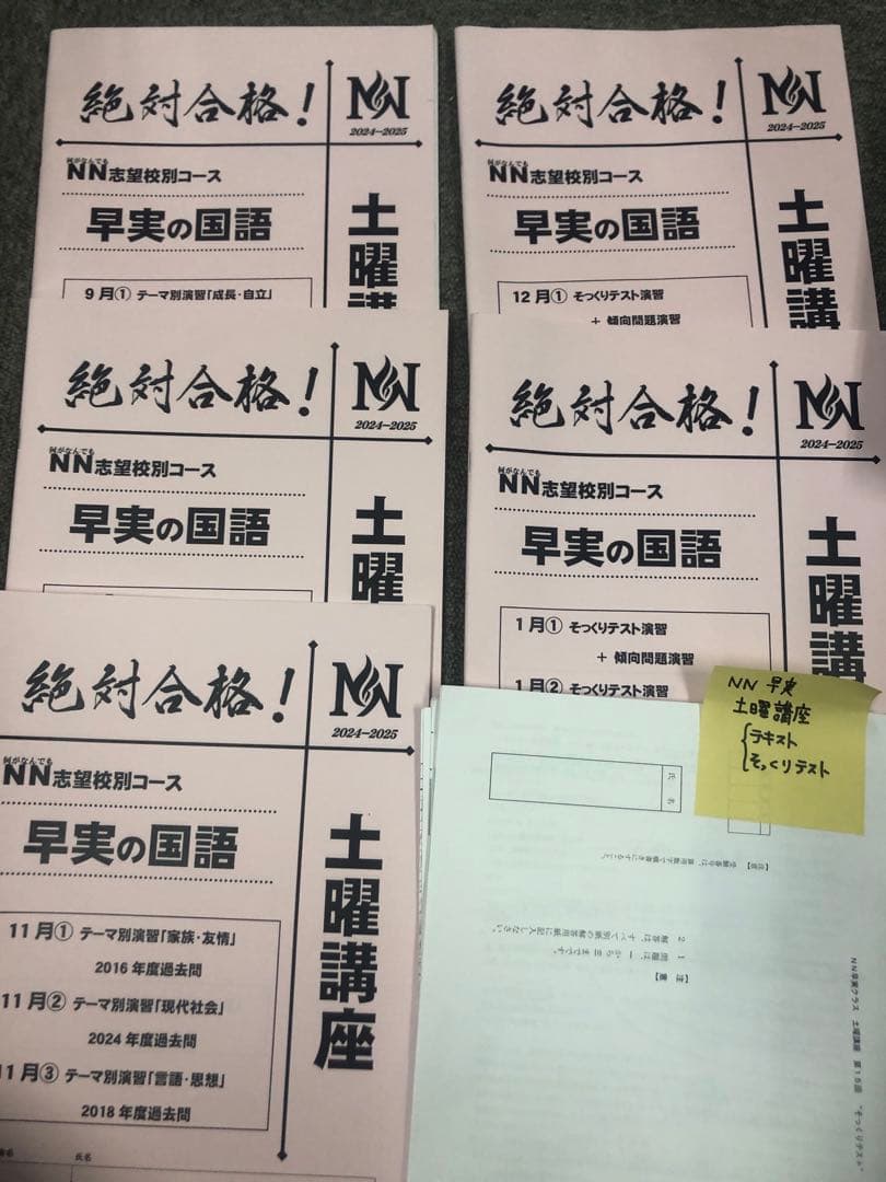 早稲田アカデミーNN早実　前期後期/日特/土特/夏期/正月/直前/副教材2024