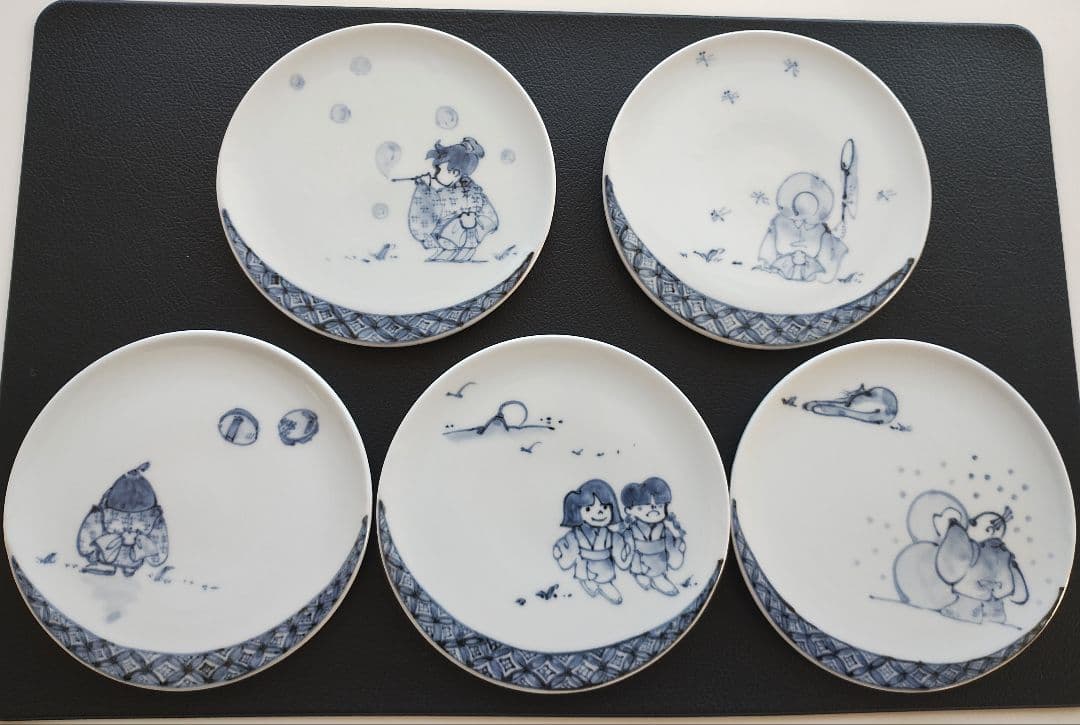 清水焼 2代目大野瑞昭作　銘々皿5枚セット