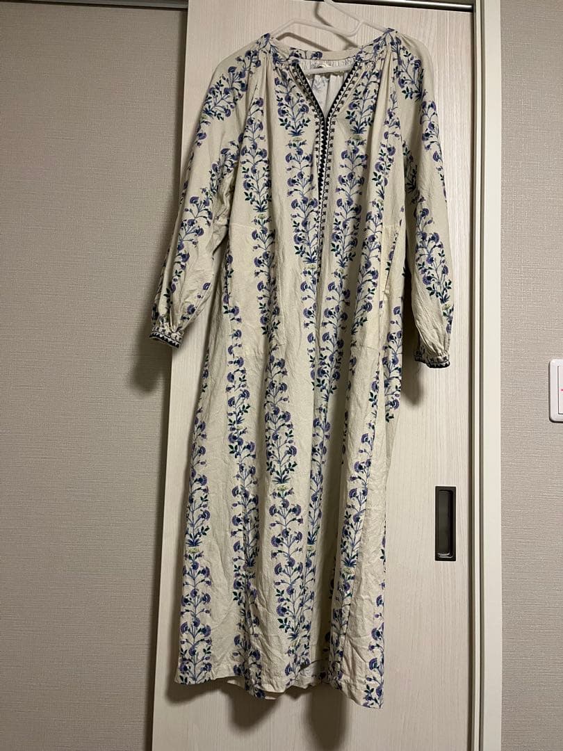 ヌキパテ/Crimp Cotton Bergamot Print Dress