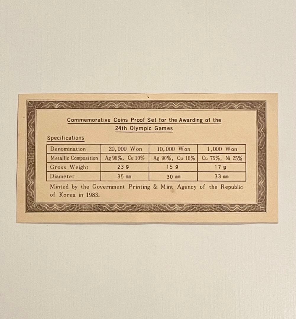 1983年 韓国 ソウルオリンピック記念硬貨 銀貨