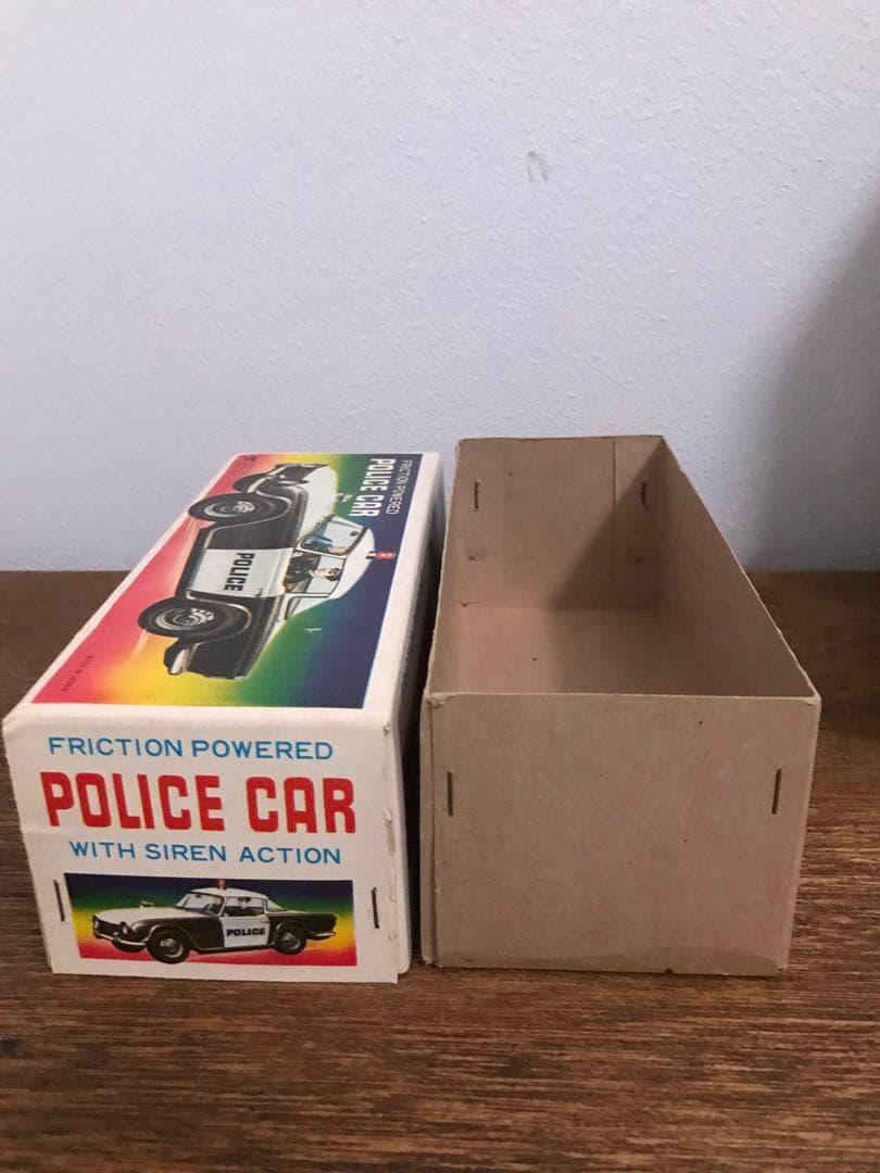 1970's 日本製 POLICE CAR 玩具 ブリキ パトカー 箱付き ST
