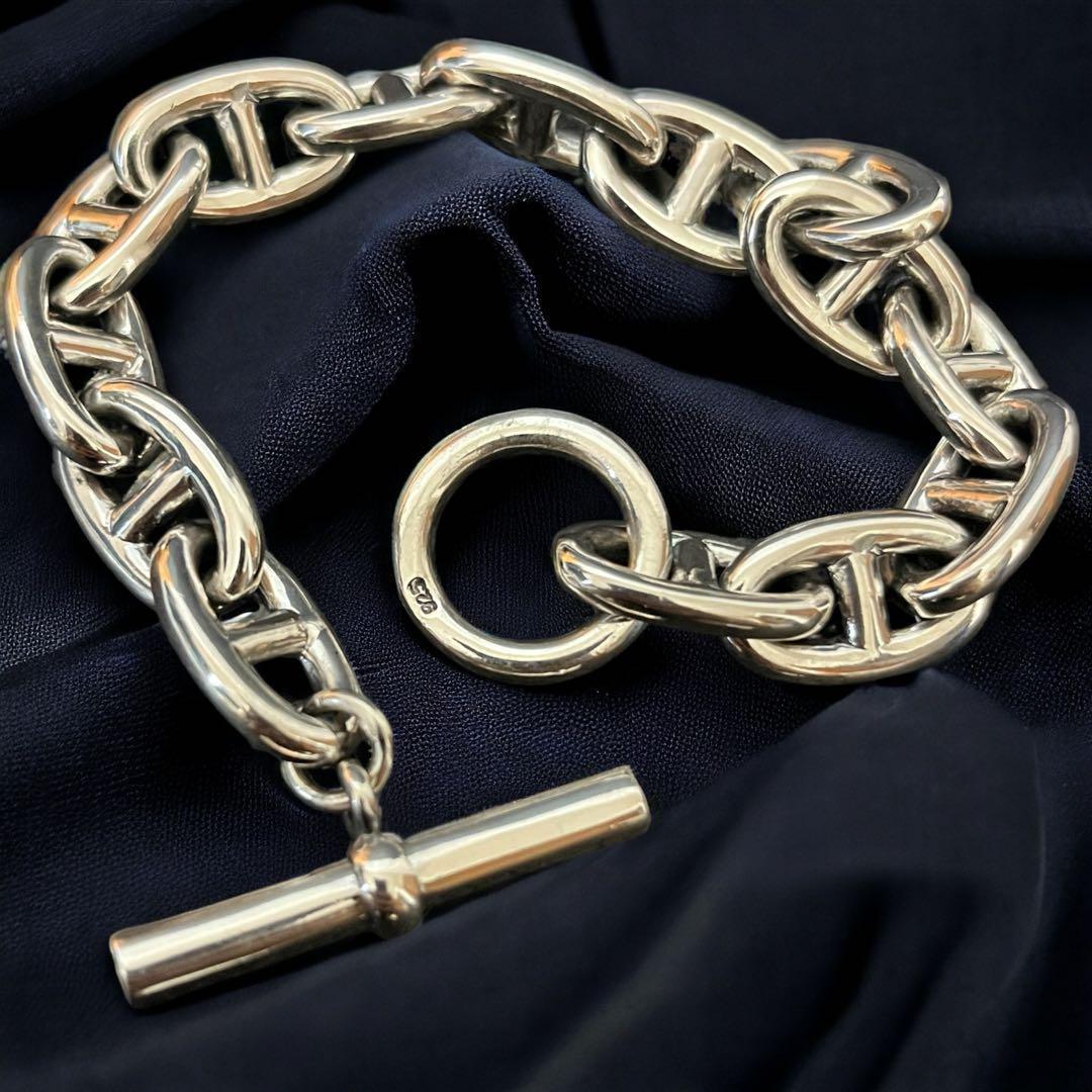 シルバー 925 ブレスレット アンカーチェーン メンズ 特大　GMサイズ