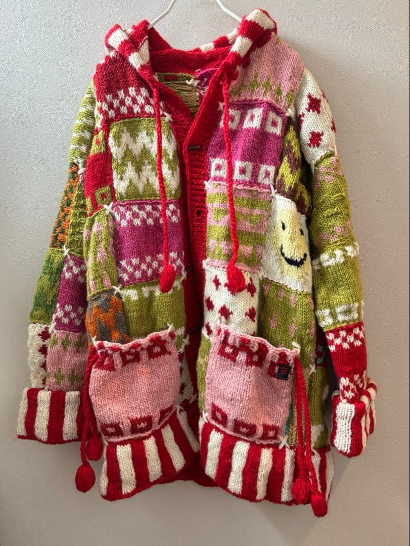 EL RODEO エルロデオ パッチワーク ニット コート ニコちゃん