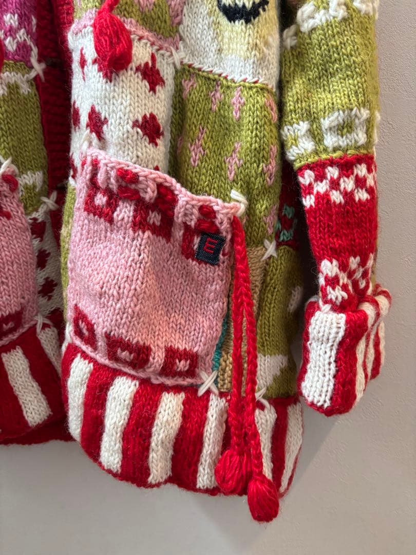 EL RODEO エルロデオ パッチワーク ニット コート ニコちゃん