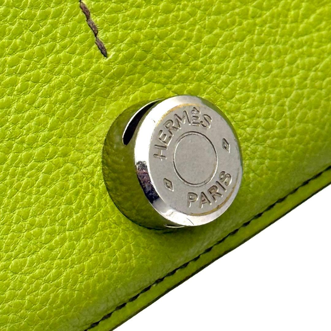 極上美品✨エルメス ドゴン GM デュオ グリーン 長財布 P25