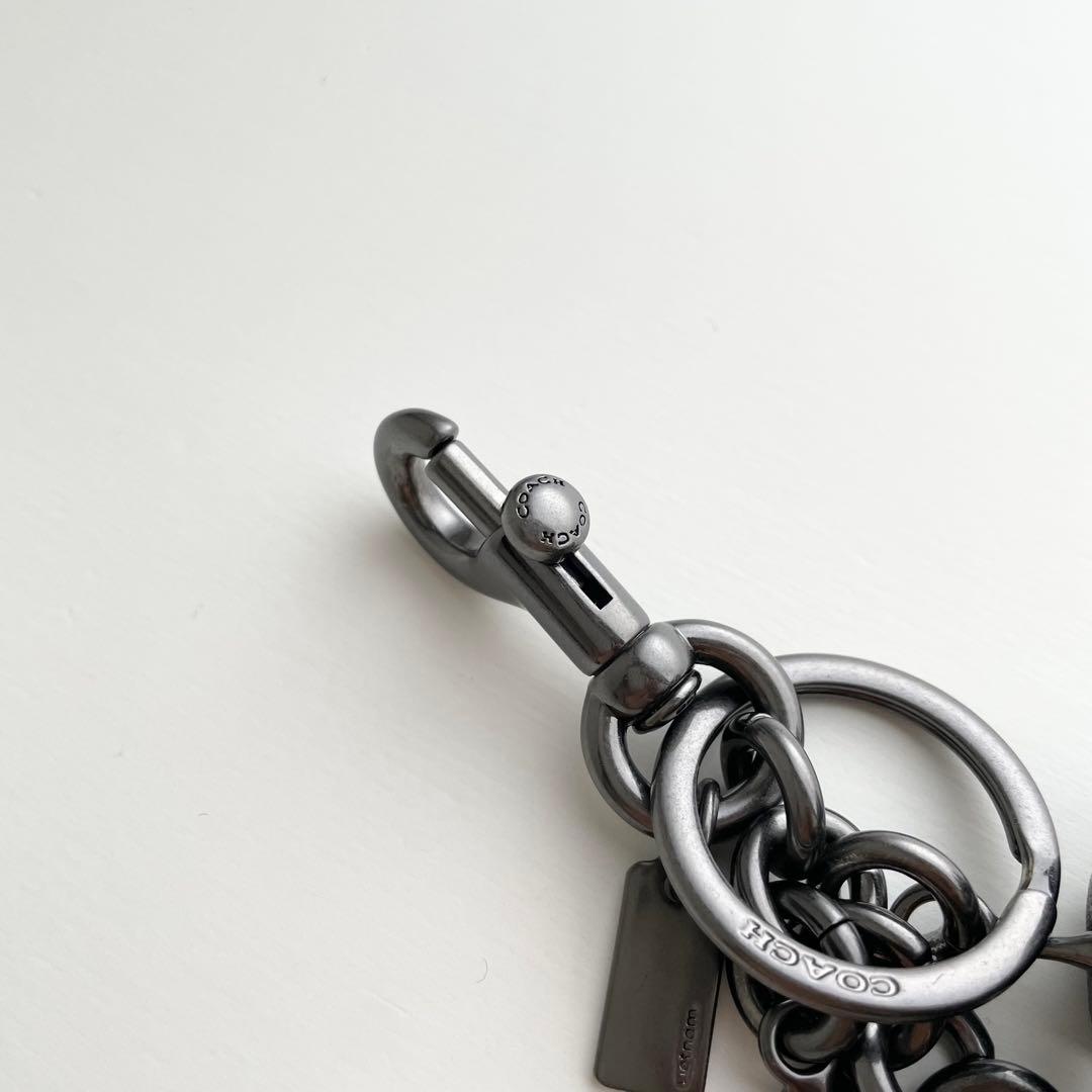 コーチ COACH バッグチャーム ティーローズ フローラル ブラック ほぼ新品