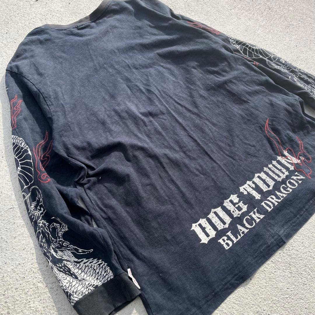 DOG TOWN ドックタウン 黒龍 長袖　ロンT パッチワークシャツ　XL