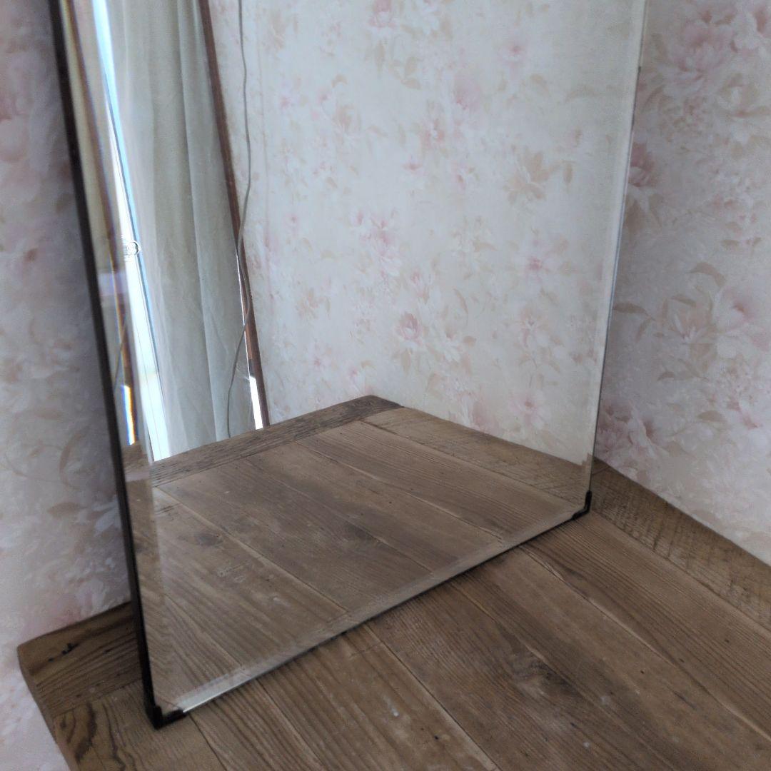 アンティークイギリス不規則形状の木製ミラー