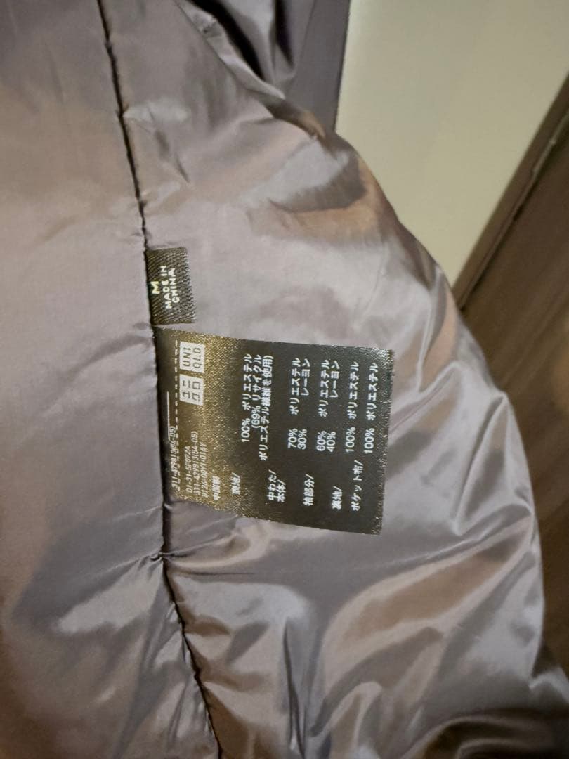 【美品】UNIQLO C パフテックハーフコート　ブラウン