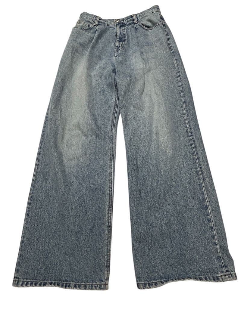 完売品 EVERYDAY I LIKE. タックバギーデニムパンツ ワイド　34