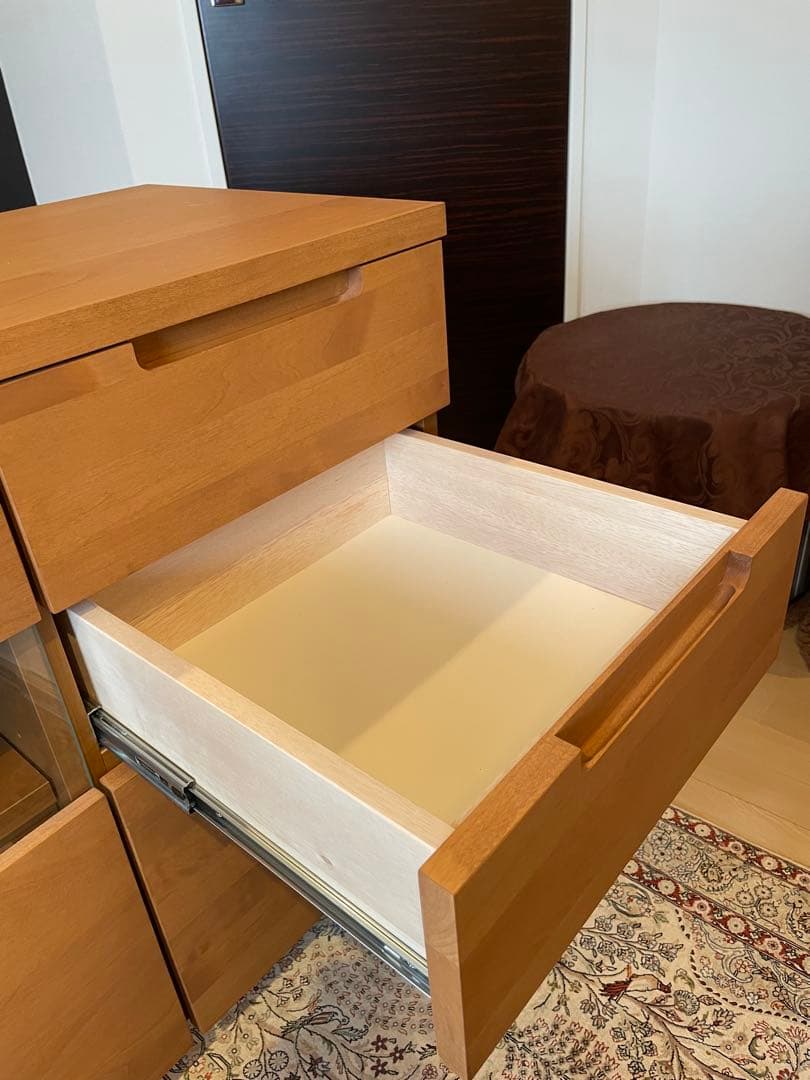 ナチュラルウッド キャビネット 収納