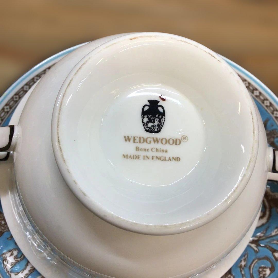 ウェッジウッド フロレンティーン ターコイズ スープカップ&ソーサー6客セット