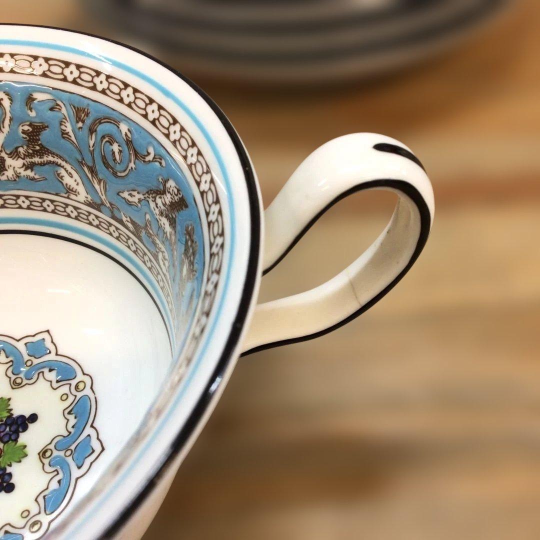 ウェッジウッド フロレンティーン ターコイズ スープカップ&ソーサー6客セット