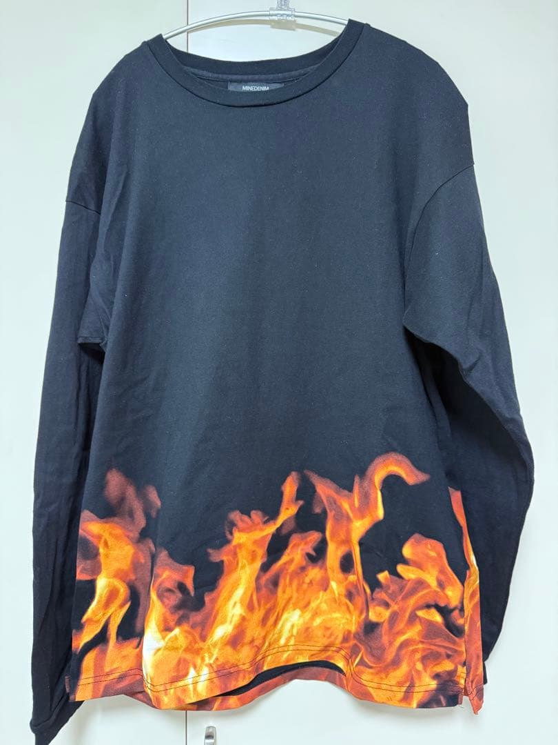 トップス Minedenim Fire pattern L/S T-SH
