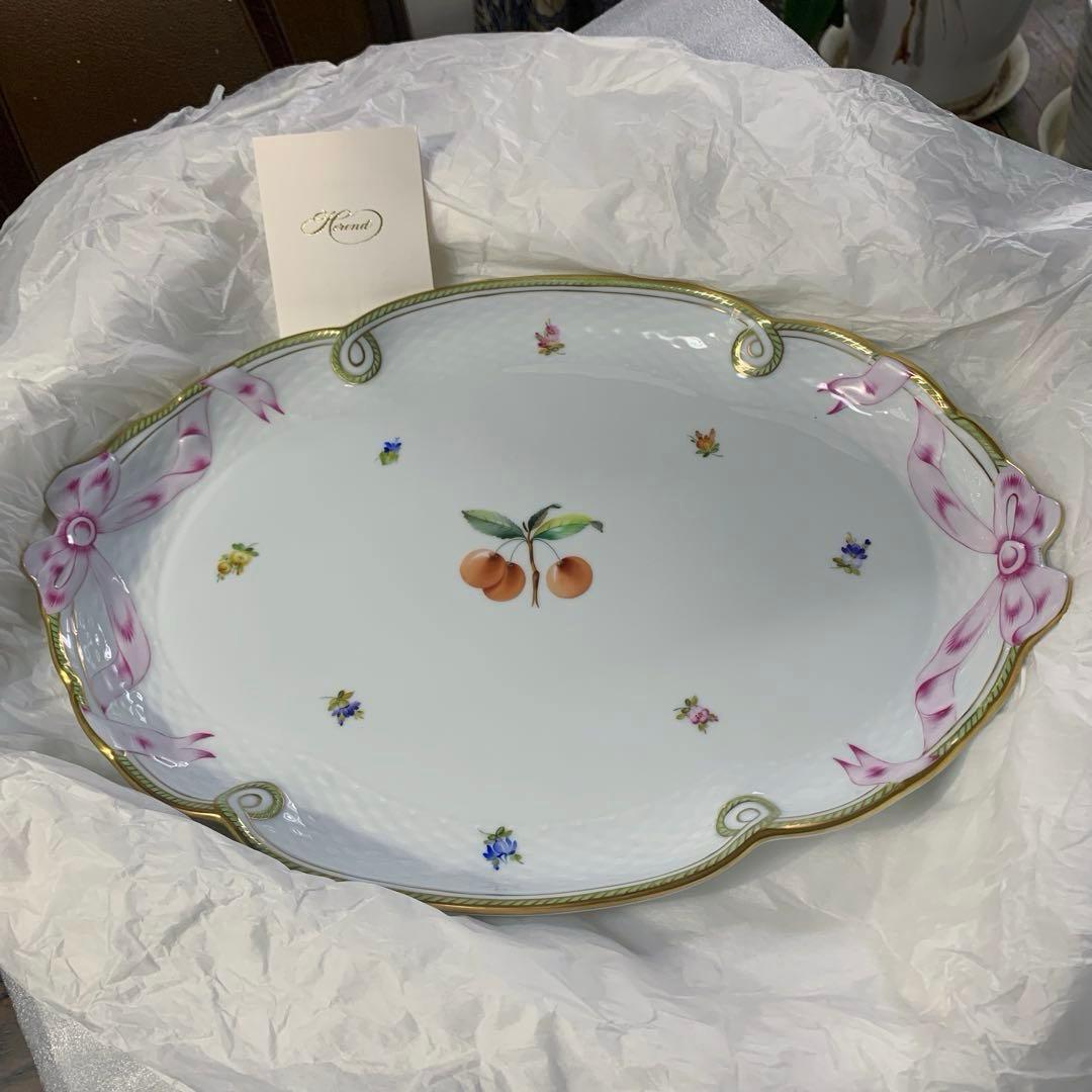 再お値下げ☆未使用☆ヘレンド フルーツエスキース パーティトレイ大皿(箱付き)