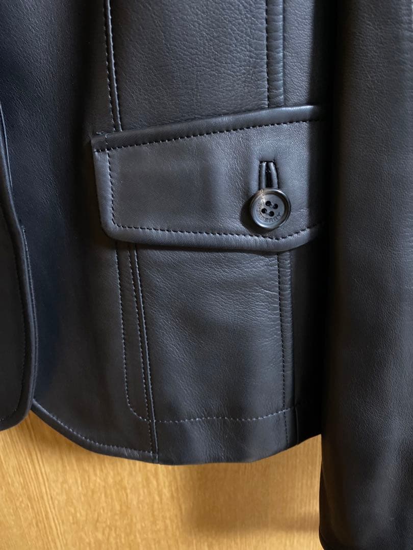 アポロ　バーバリーロンドン　黒 ラムレザー ジャケット