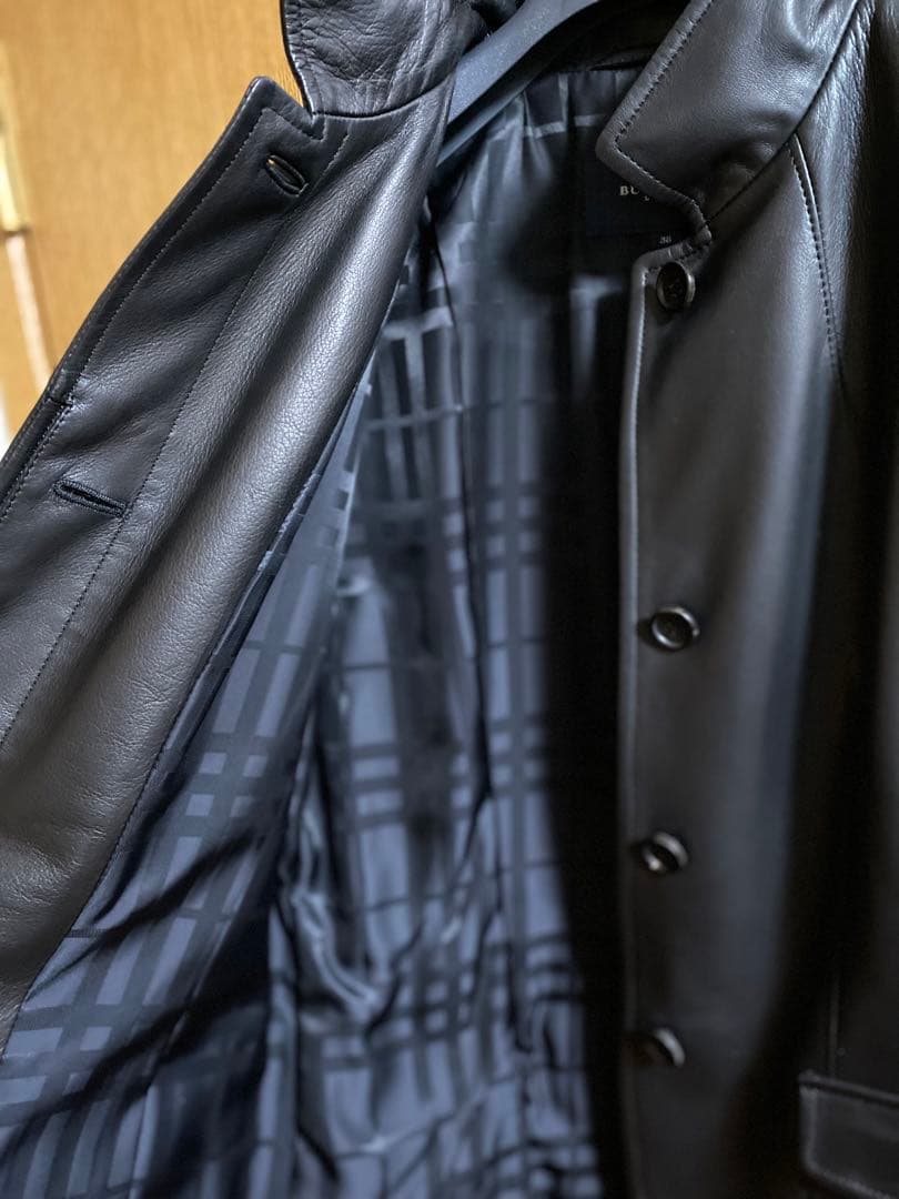 アポロ　バーバリーロンドン　黒 ラムレザー ジャケット