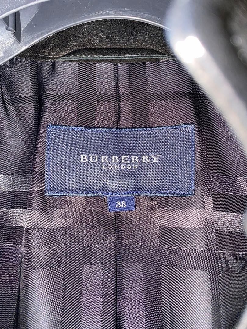 アポロ　バーバリーロンドン　黒 ラムレザー ジャケット