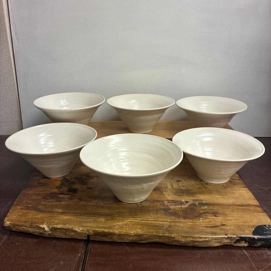 新品　陶器　陶芸作家　角底丼鉢6個 584