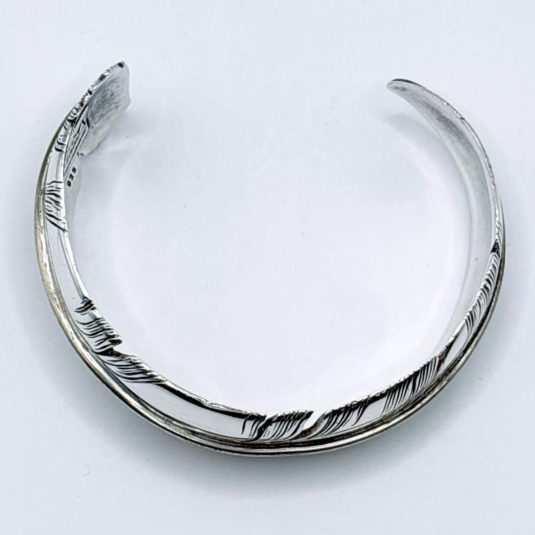 ✨美品✨ 訳あり SAAD サード フェザーモチーフ シルバー バングル 925