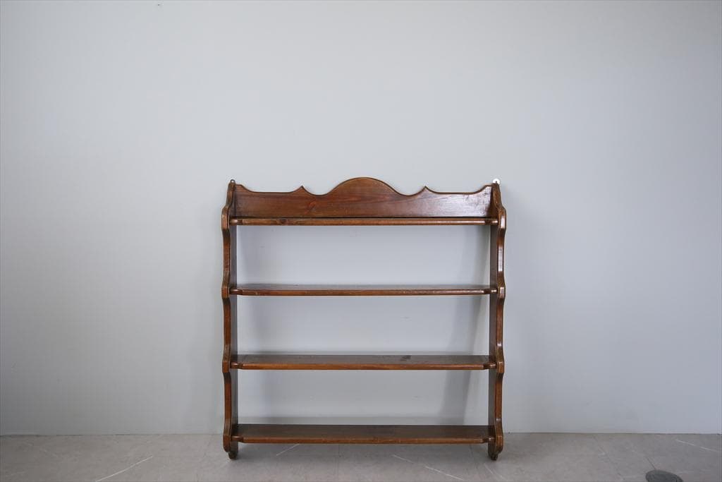 フランスアンティーク木製ウォールシェルフ/壁掛けラック/飾り棚(90-159)