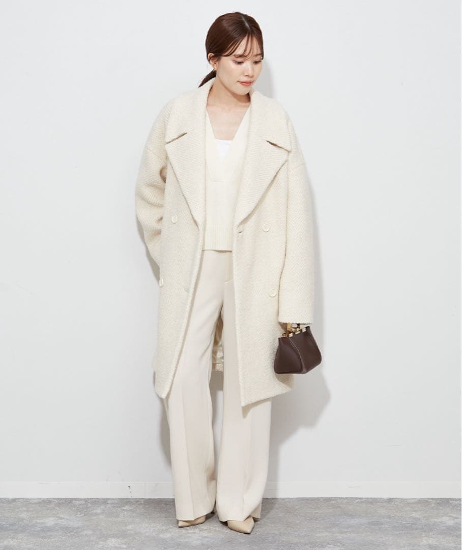 【美品】Plage プラージュ GIOLICA ヘリンボン コクーンコート