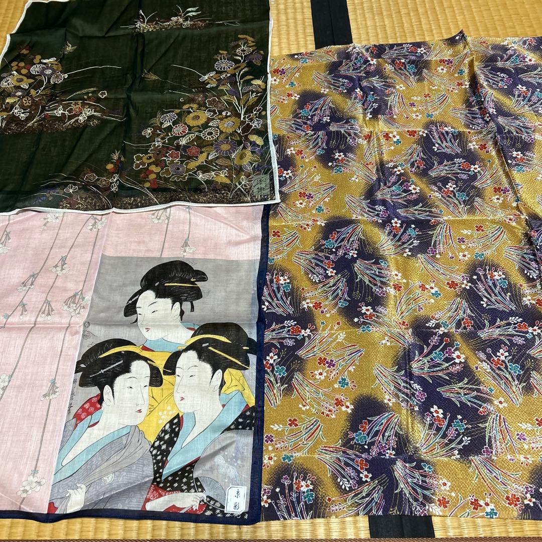 大判ハンカチ　テーブル掛け　風呂敷　喜多川歌麿　京都祇園KATORIYA 京友禅