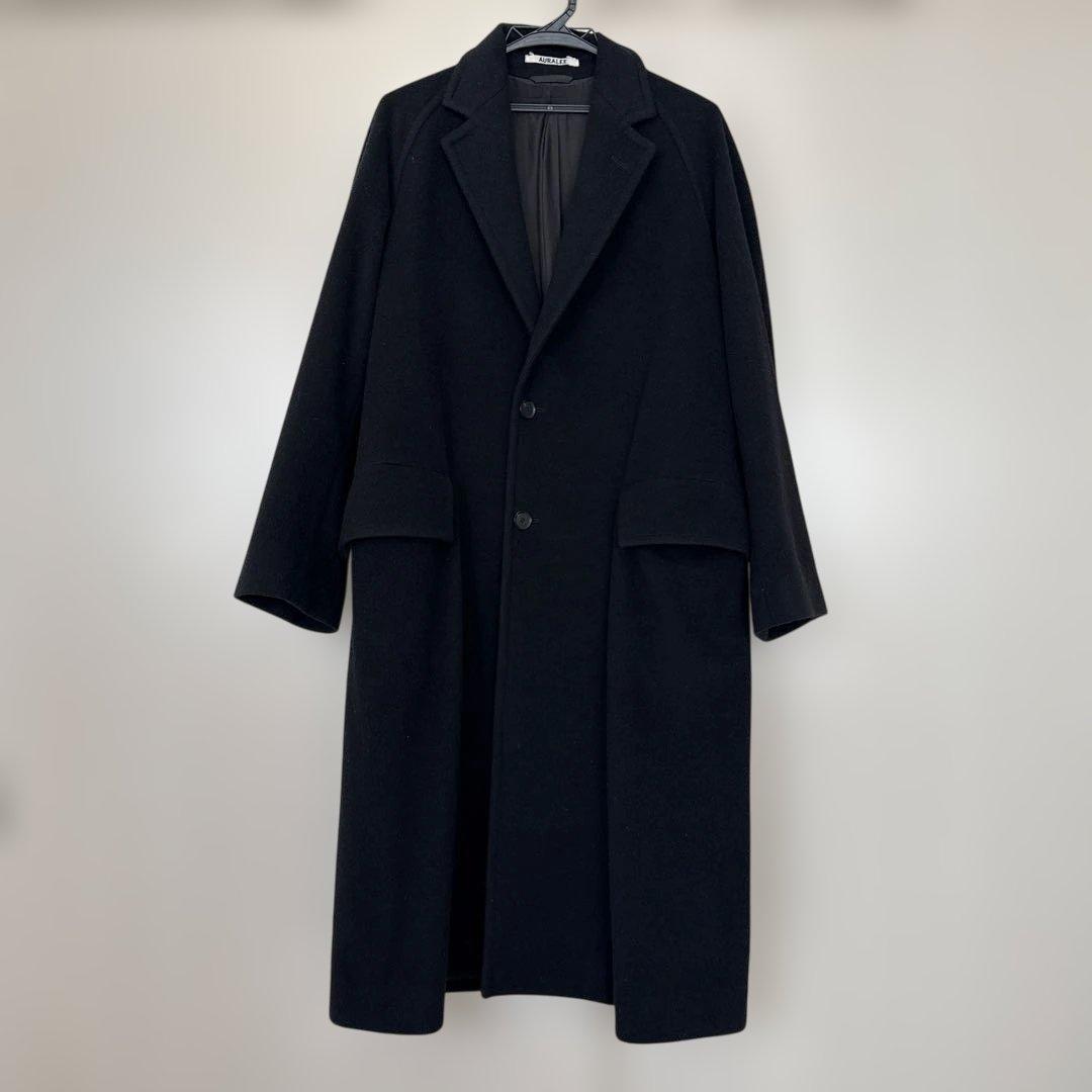 オーラリー カシミヤ ウール チェスターコート ブラック　19aw サイズ1