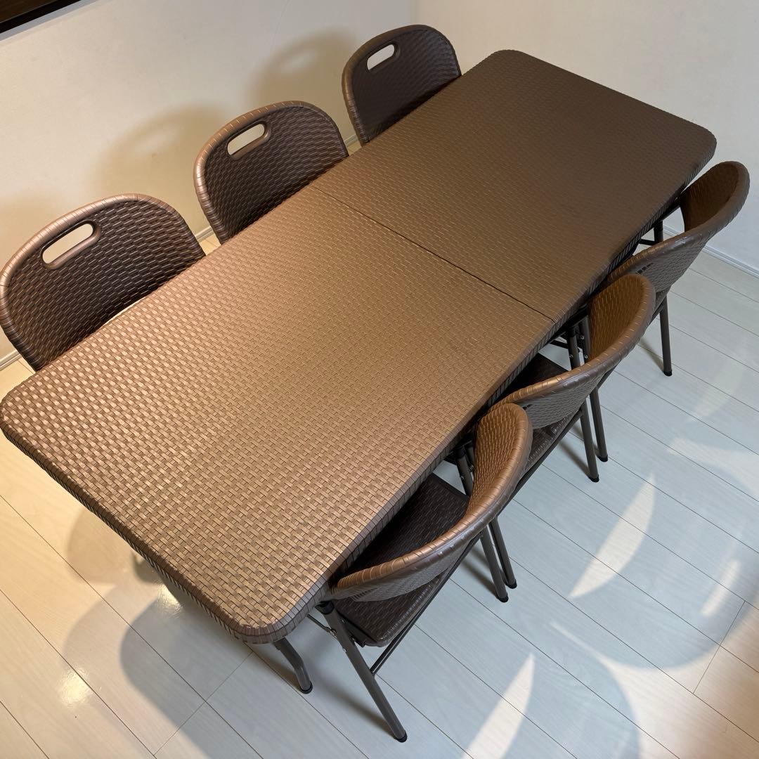 折りたたみ ガーデンテーブルセット7点セット 屋外室内兼用 防水 アウトドア