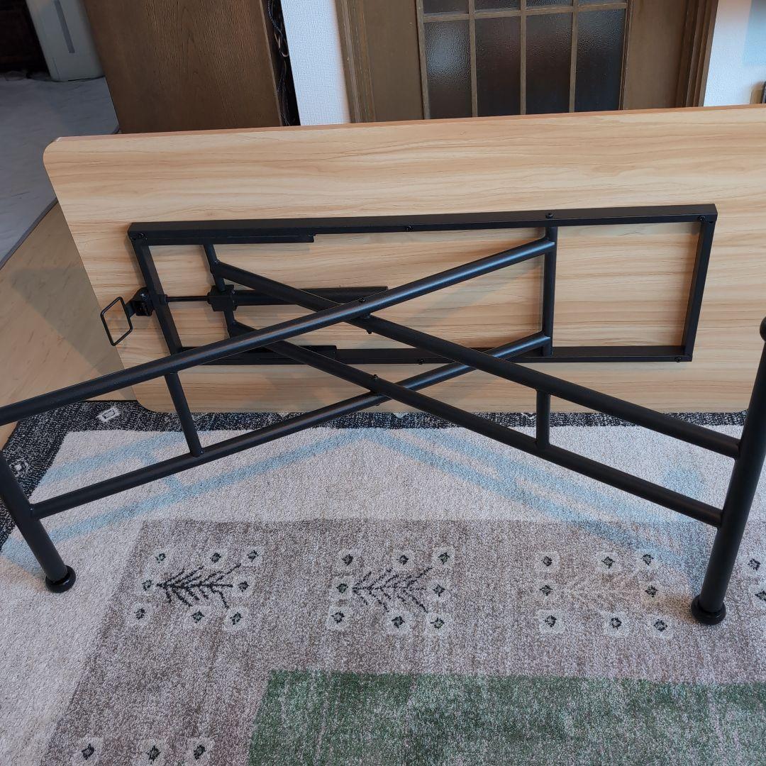 ガス圧無段階昇降式折りたたみテーブル 120x60cm 超美品