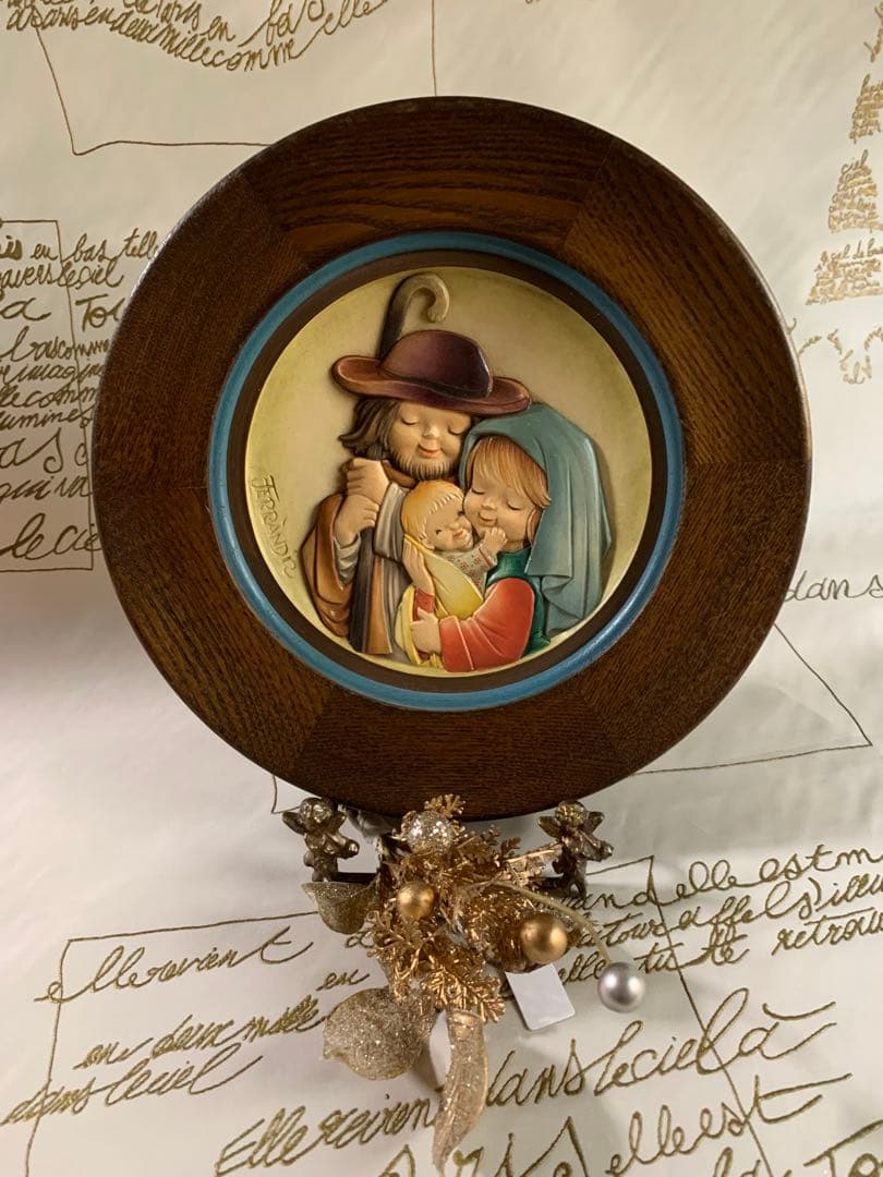 アンリ人形　ビンテージ1982年クリスマス木製プレート！可愛い過ぎます！