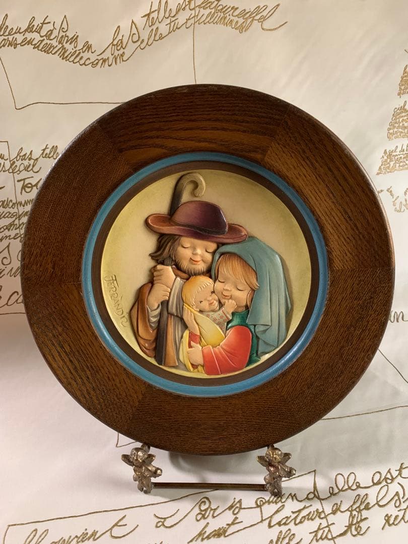 アンリ人形　ビンテージ1982年クリスマス木製プレート！可愛い過ぎます！