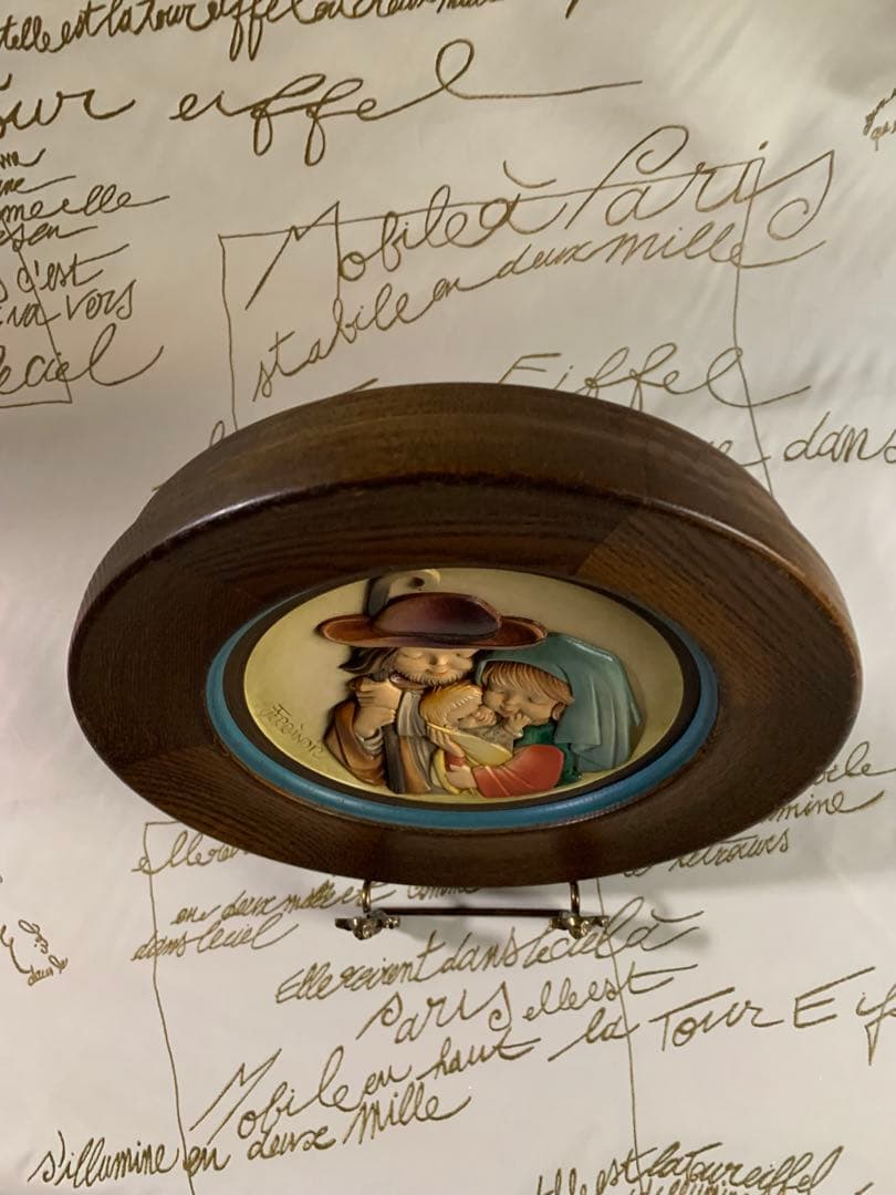 アンリ人形　ビンテージ1982年クリスマス木製プレート！可愛い過ぎます！